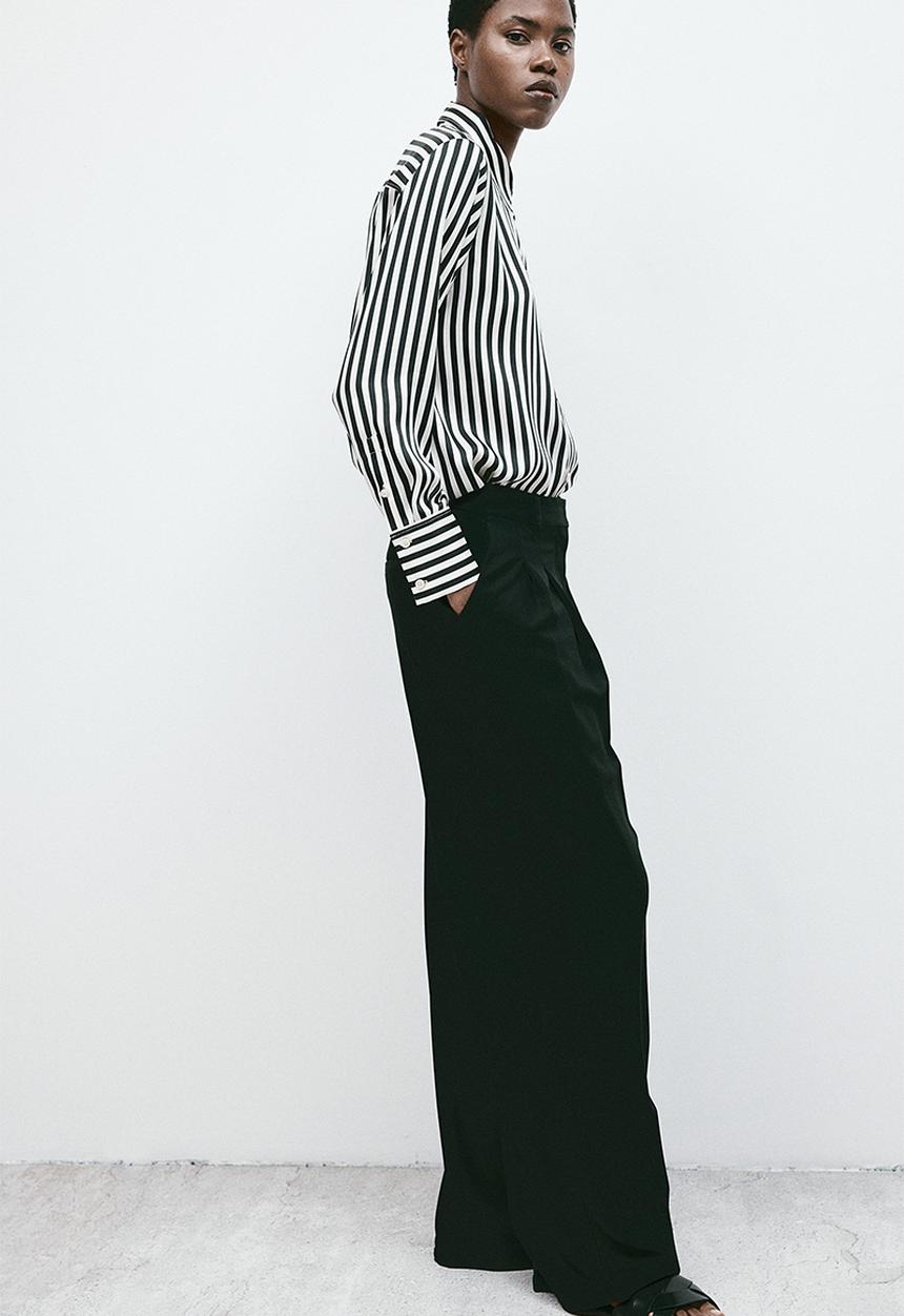H&M - Shirt - white & black striped
