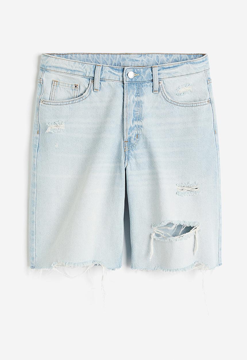 H&M - Baggy low denim shorts - light denim blue
