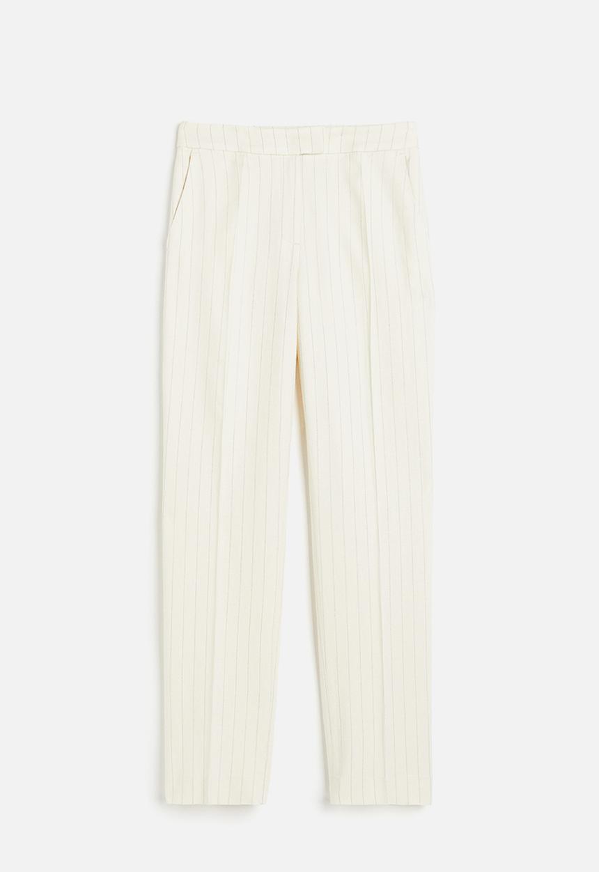 H&M - Slim trousers - cream pinstriped