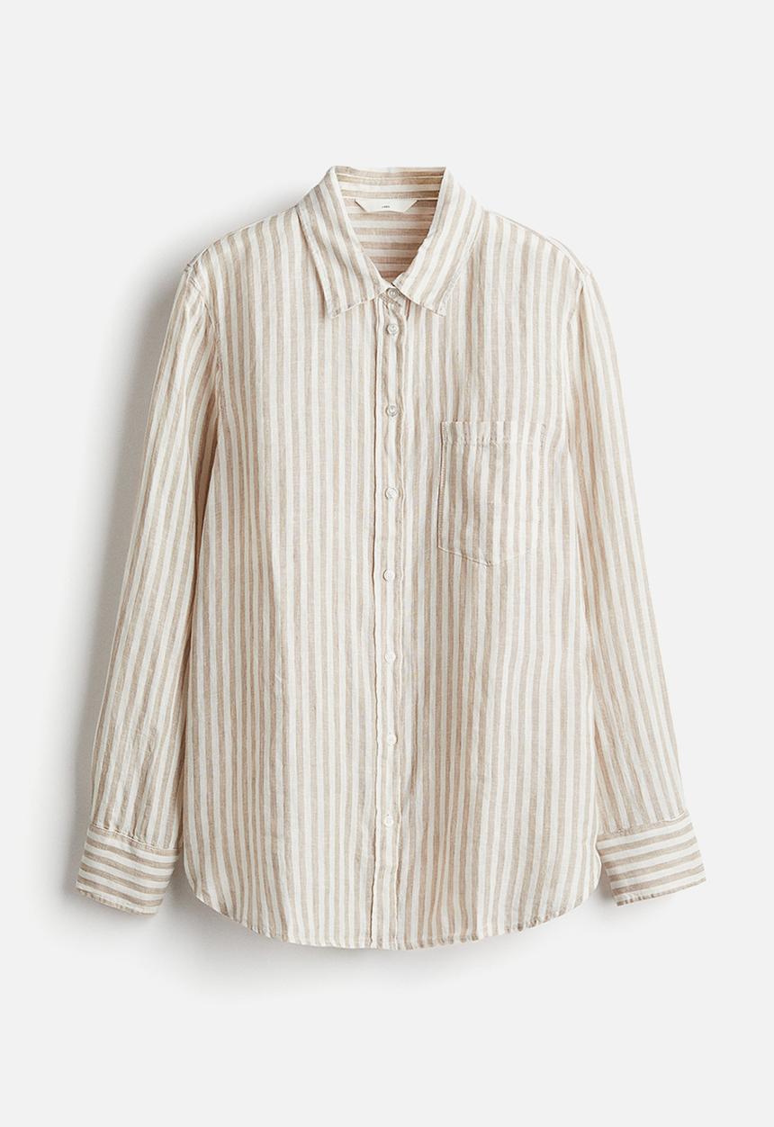 H&M - Linen shirt - beige multi