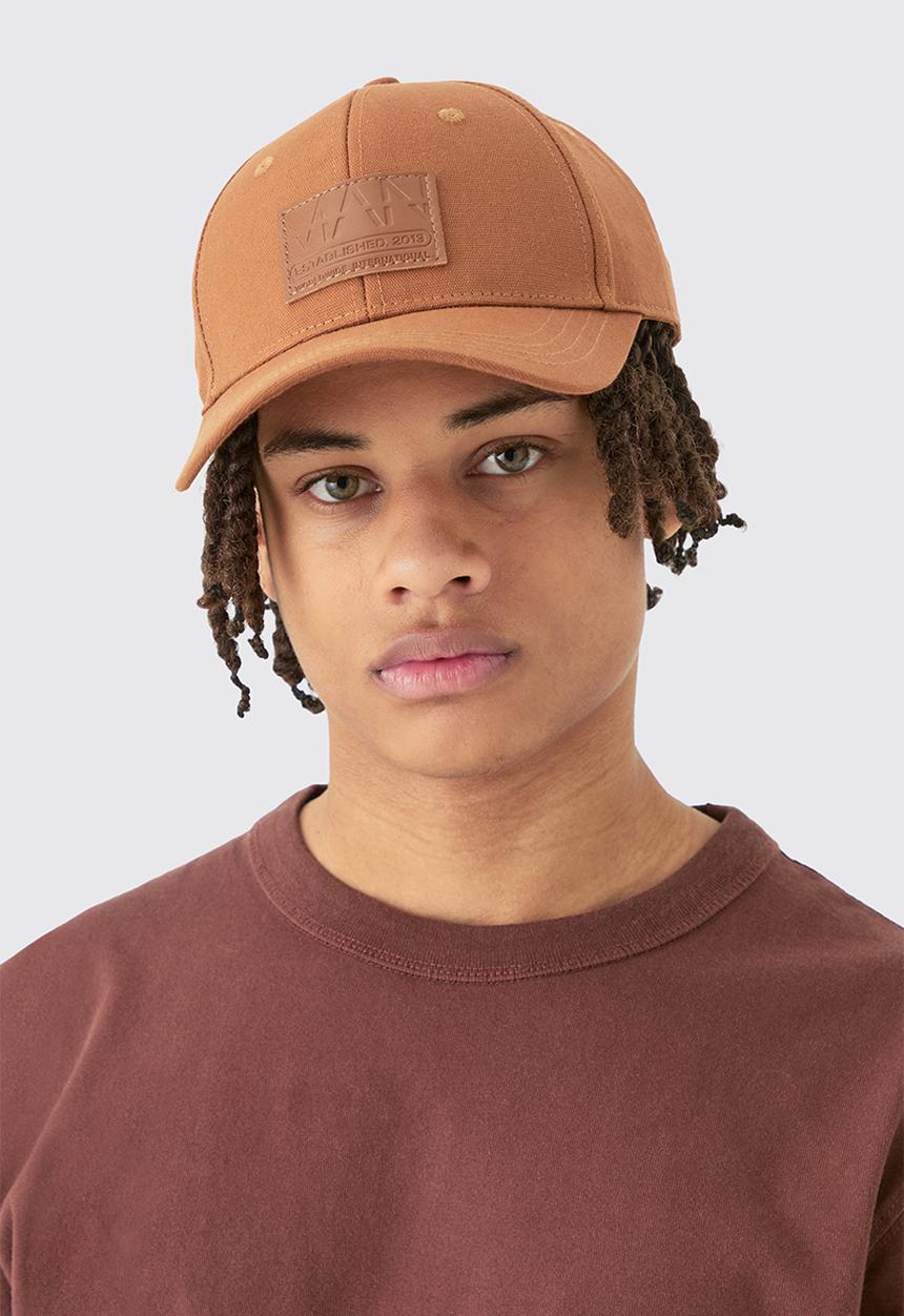 boohooMAN - Man PU Tab Cap - tan