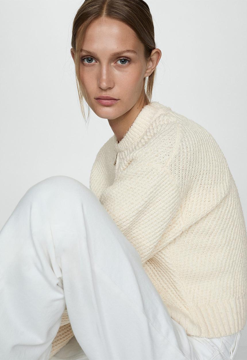 MANGO - Jacket towel - light beige
