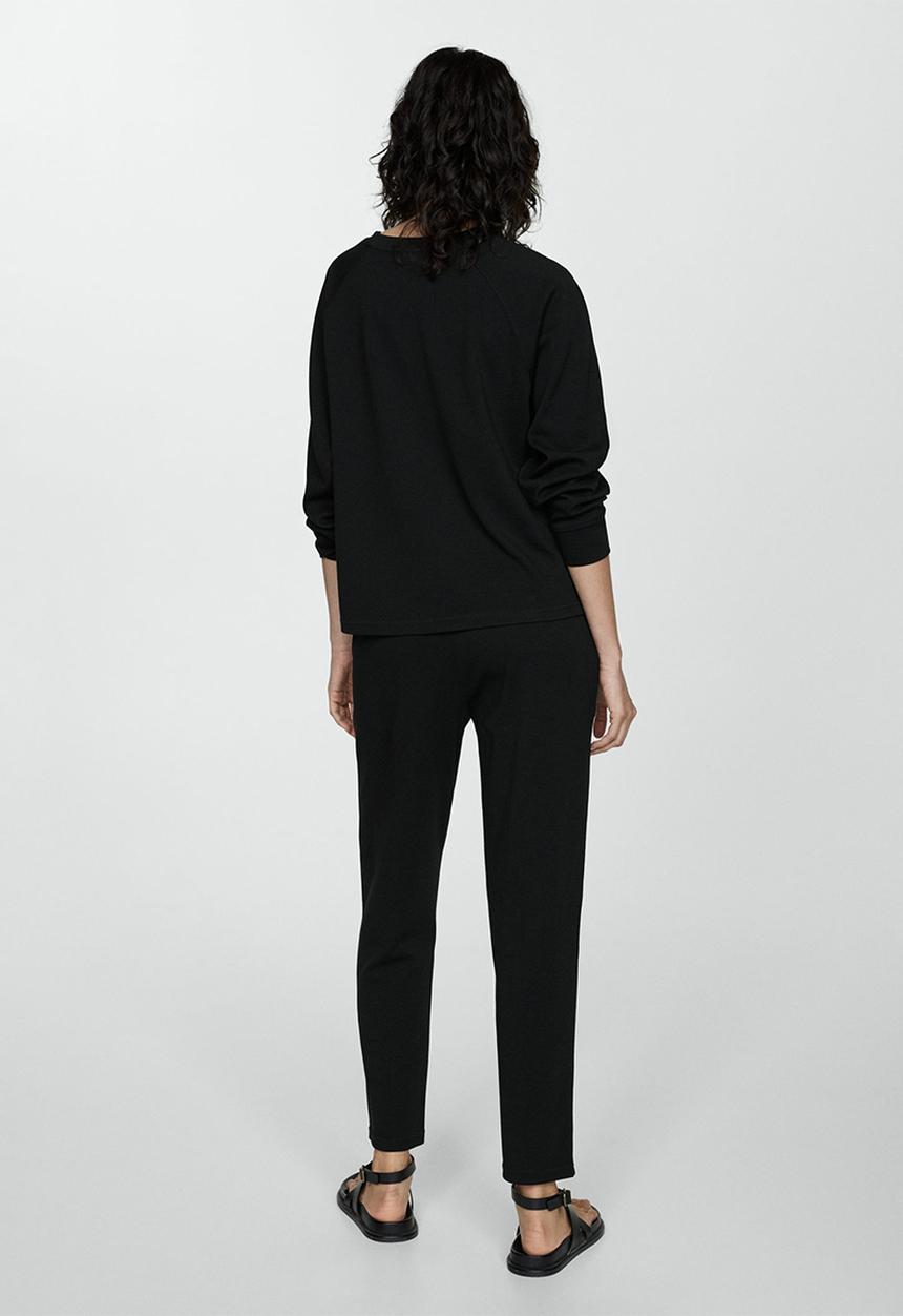 MANGO - Sweatshirt pique - black