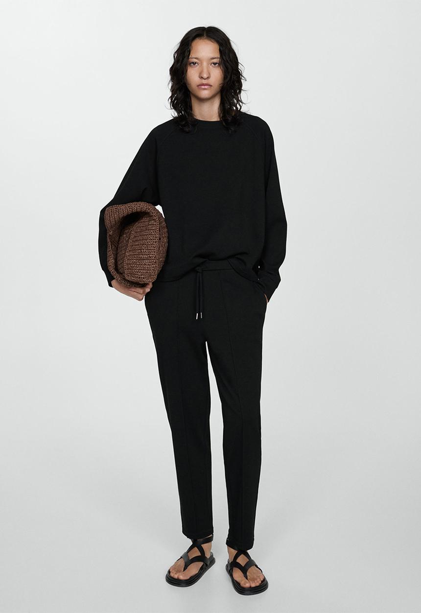 MANGO - Sweatshirt pique - black