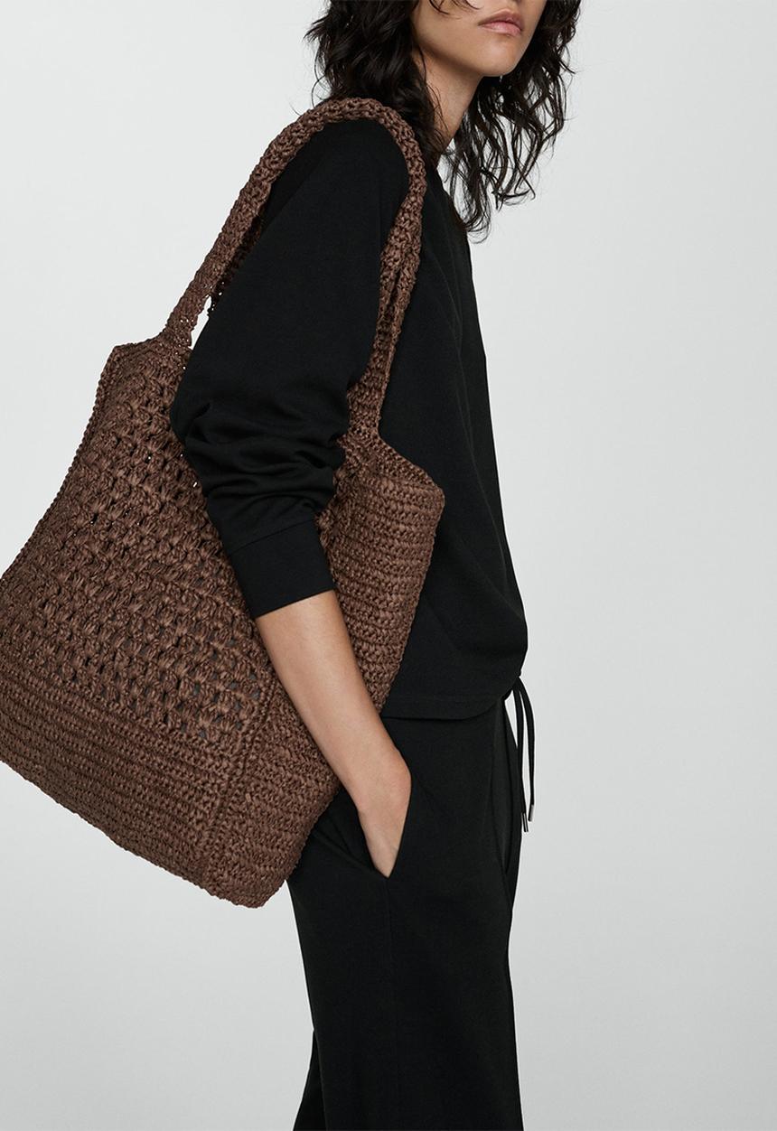 MANGO - Sweatshirt pique - black
