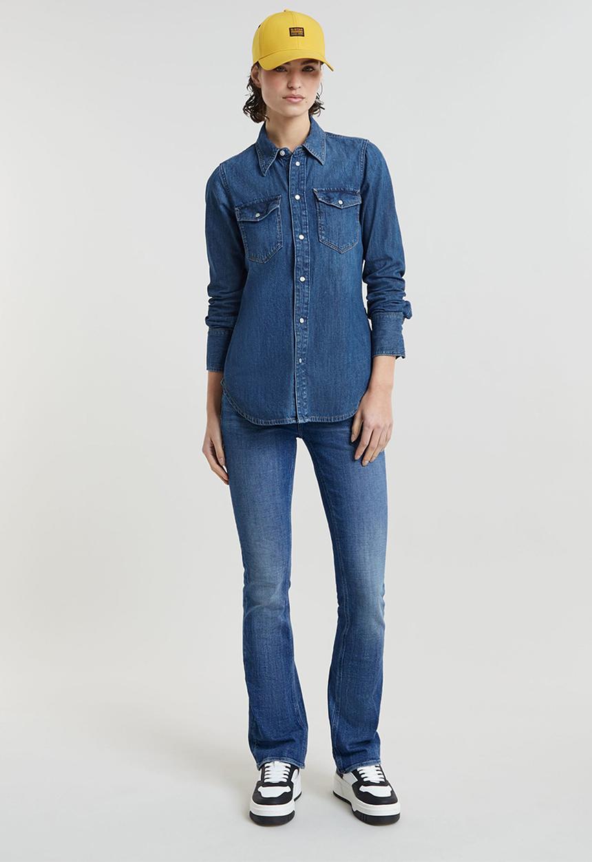 G-STAR - Slim Western Shirt Long sleeve Wmn - Worn In Windward
