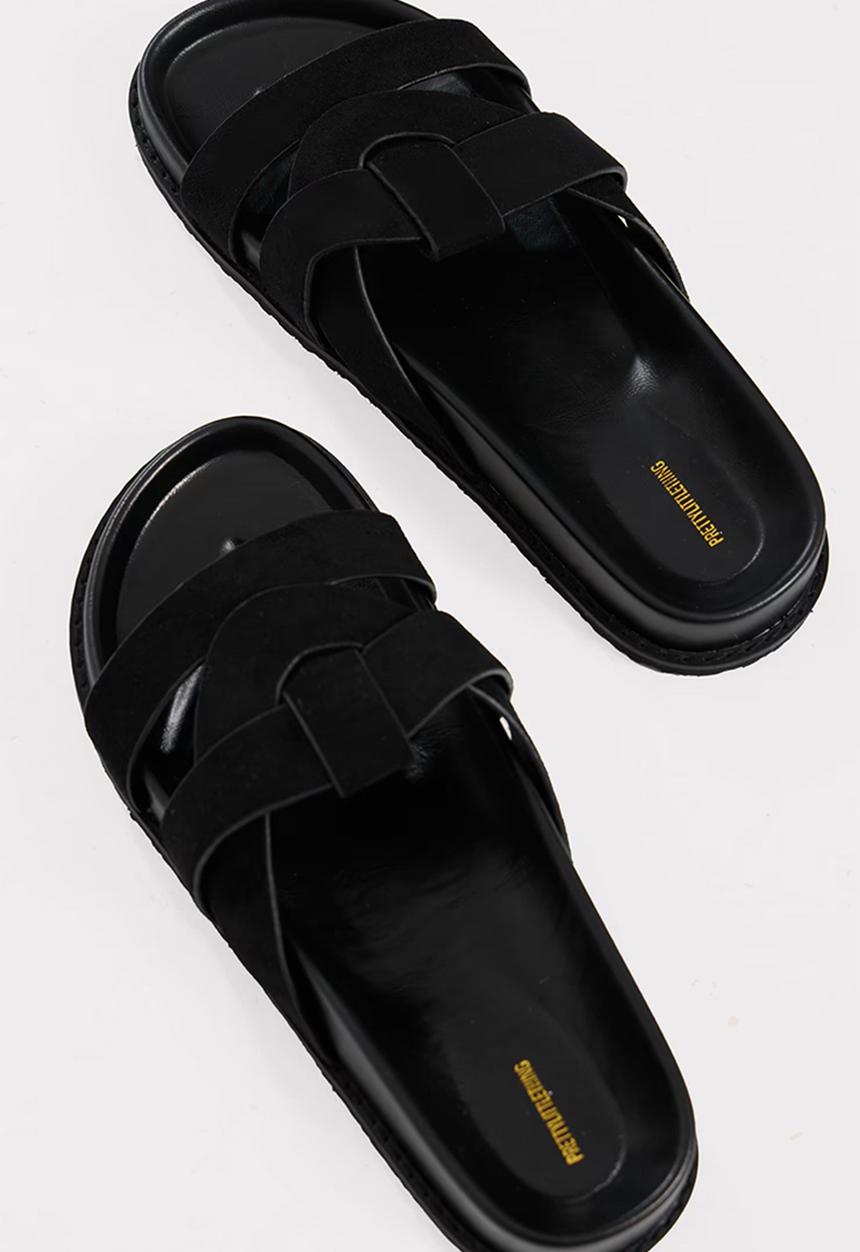 PrettyLittleThing - Round Toe Weave Strap Sandals