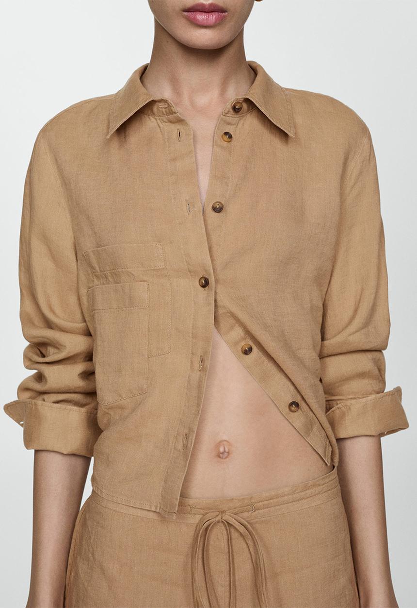 MANGO - Shirt widy - brown