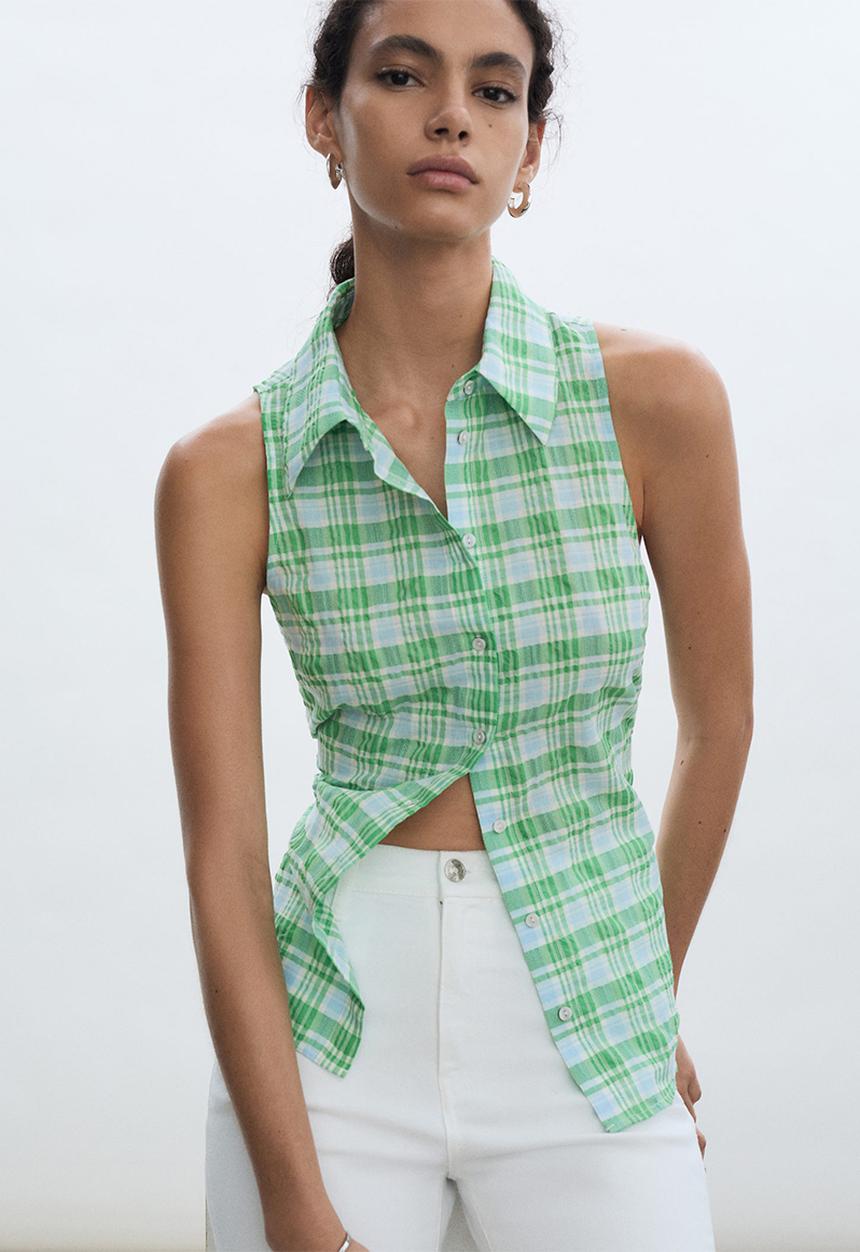 MANGO - Shirt paulita - green