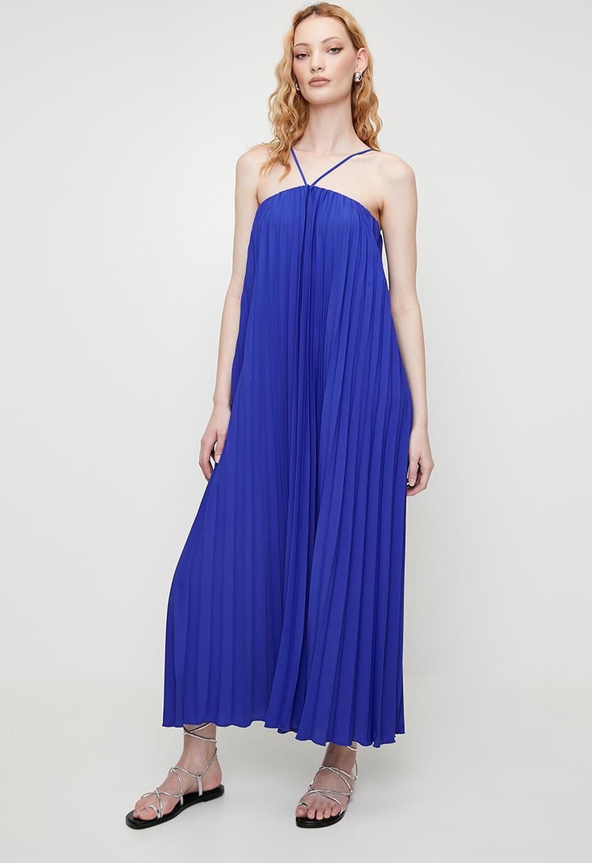 Superbalist - Strappy pleated trapeze maxi dress - Pale Blue