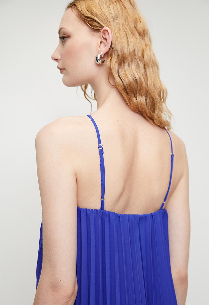 Superbalist - Strappy pleated trapeze maxi dress - Pale Blue