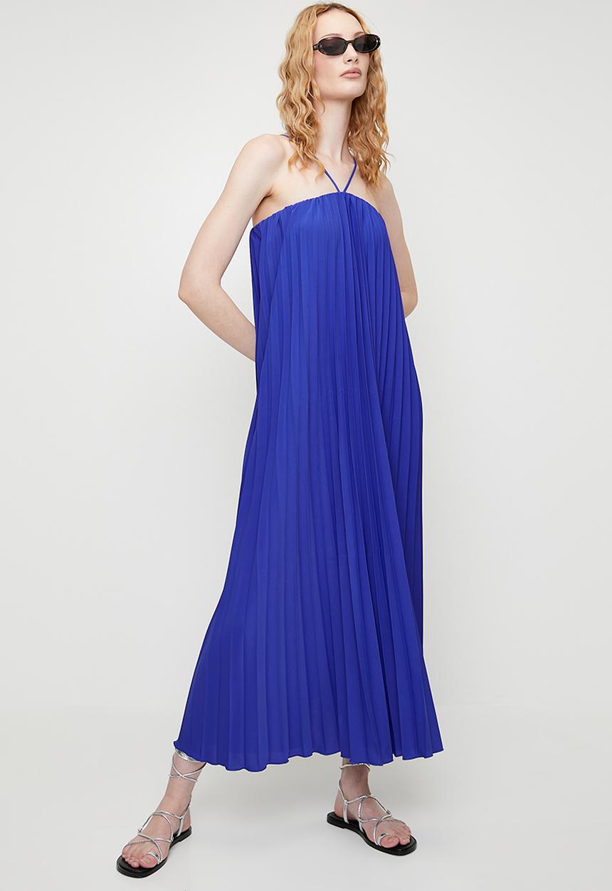 Superbalist - Strappy pleated trapeze maxi dress - Pale Blue