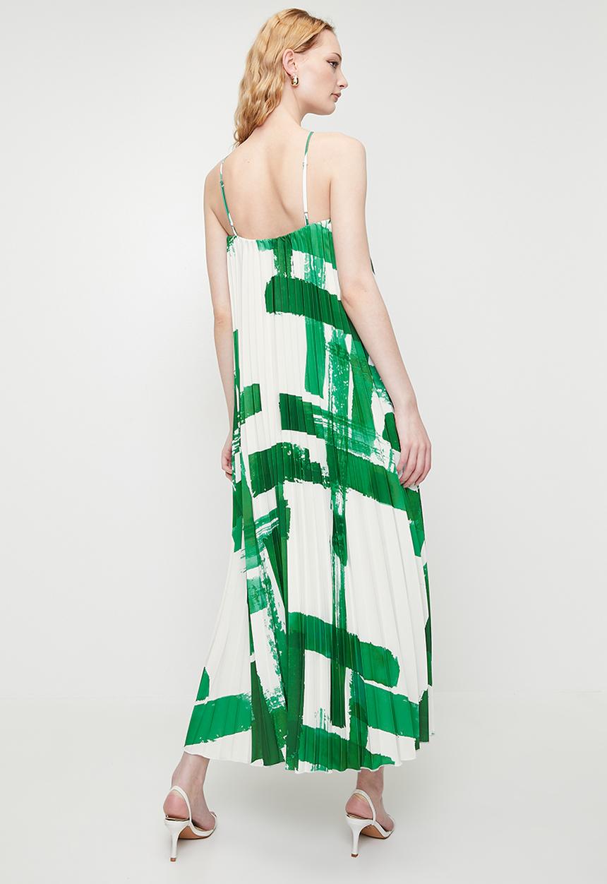 Superbalist - Strappy pleated trapeze maxi dress - Macro Painted Squares