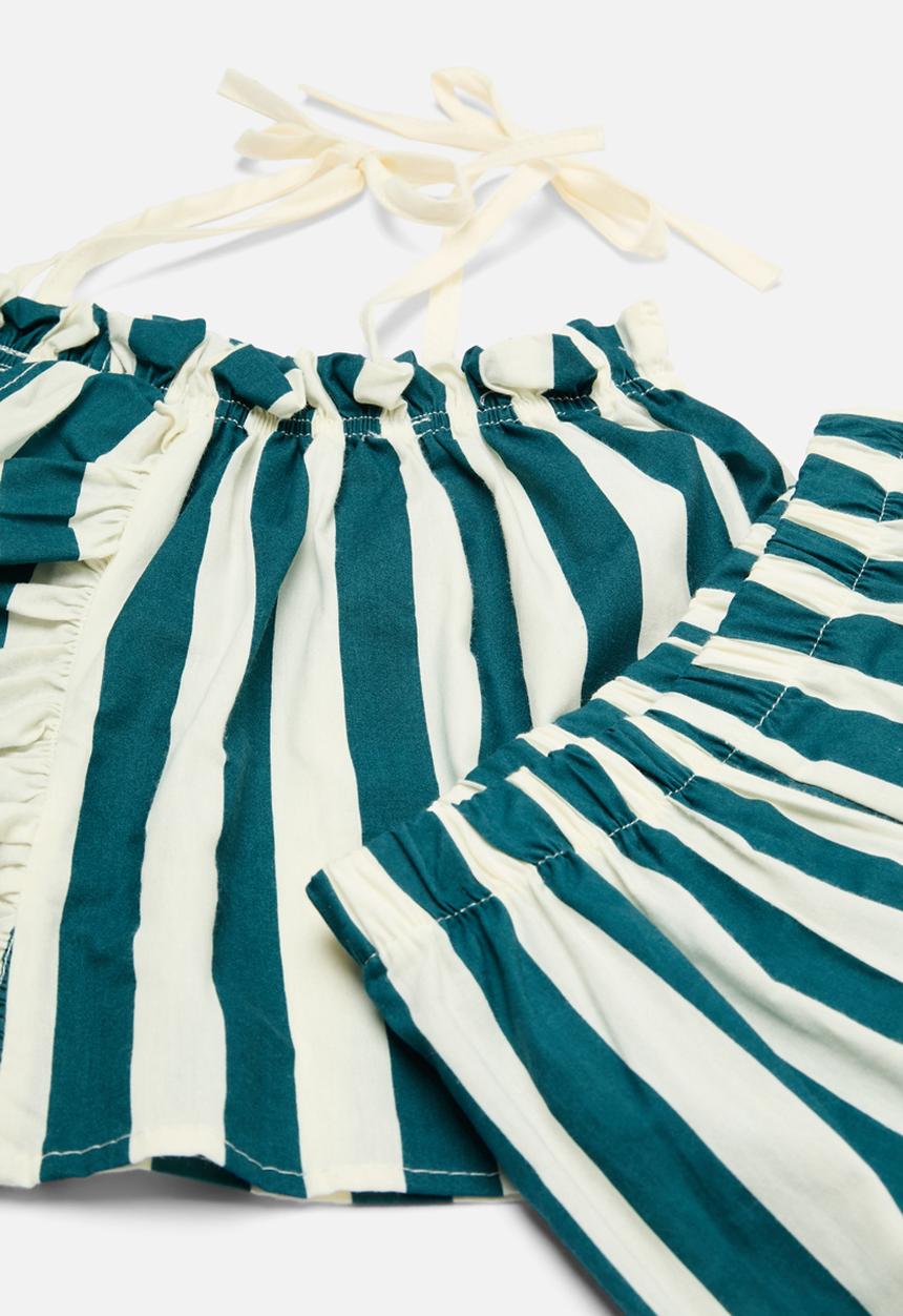 Pop Candy - Striped top and pant set - blue & white