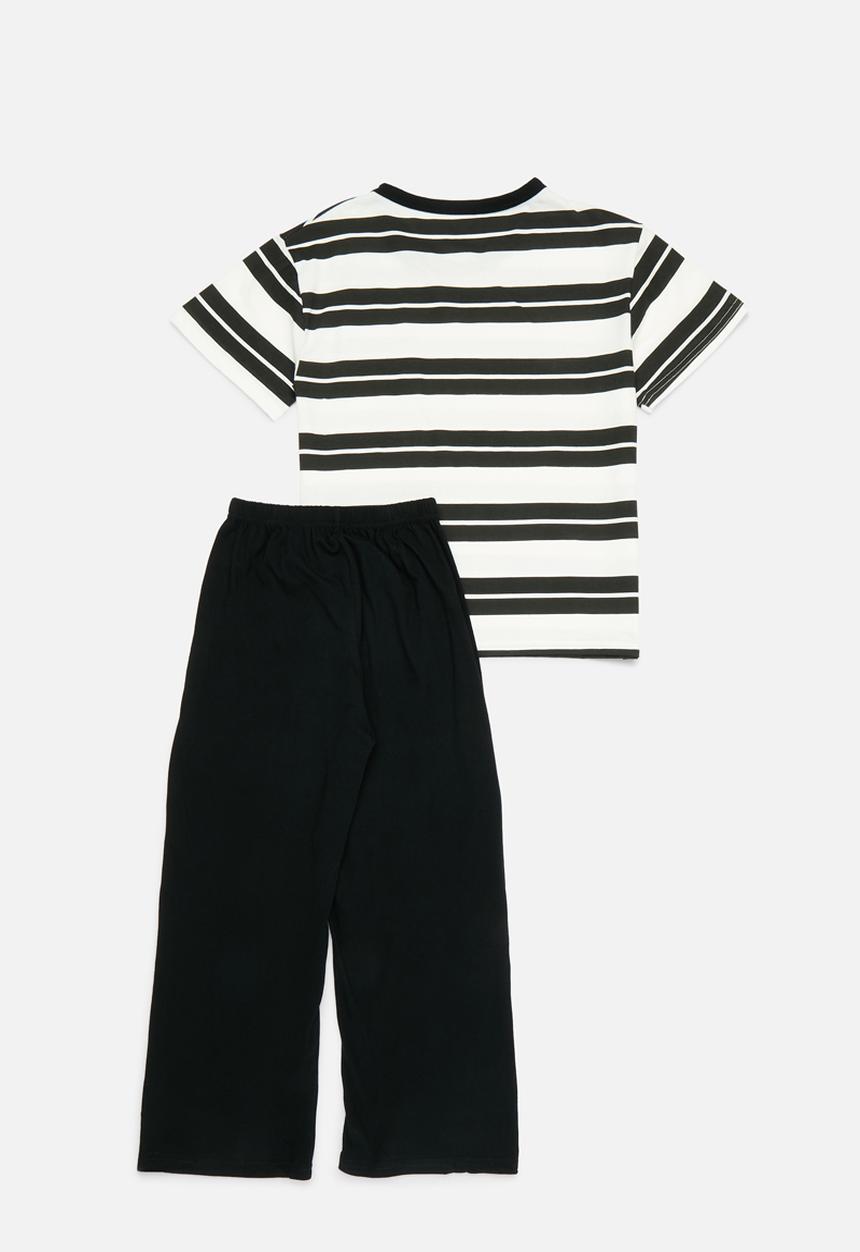 Pop Candy - Striped pj set - black & white