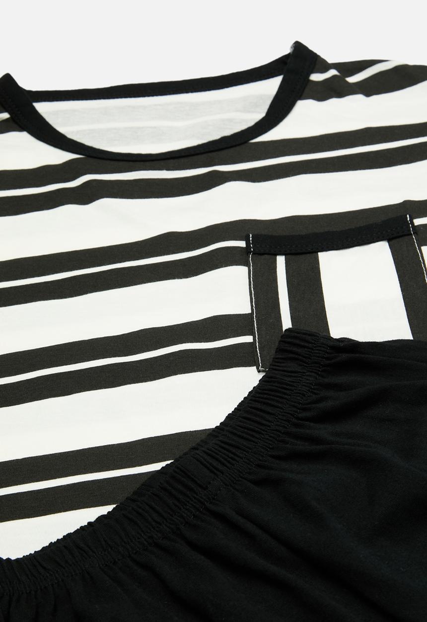 Pop Candy - Striped pj set - black & white