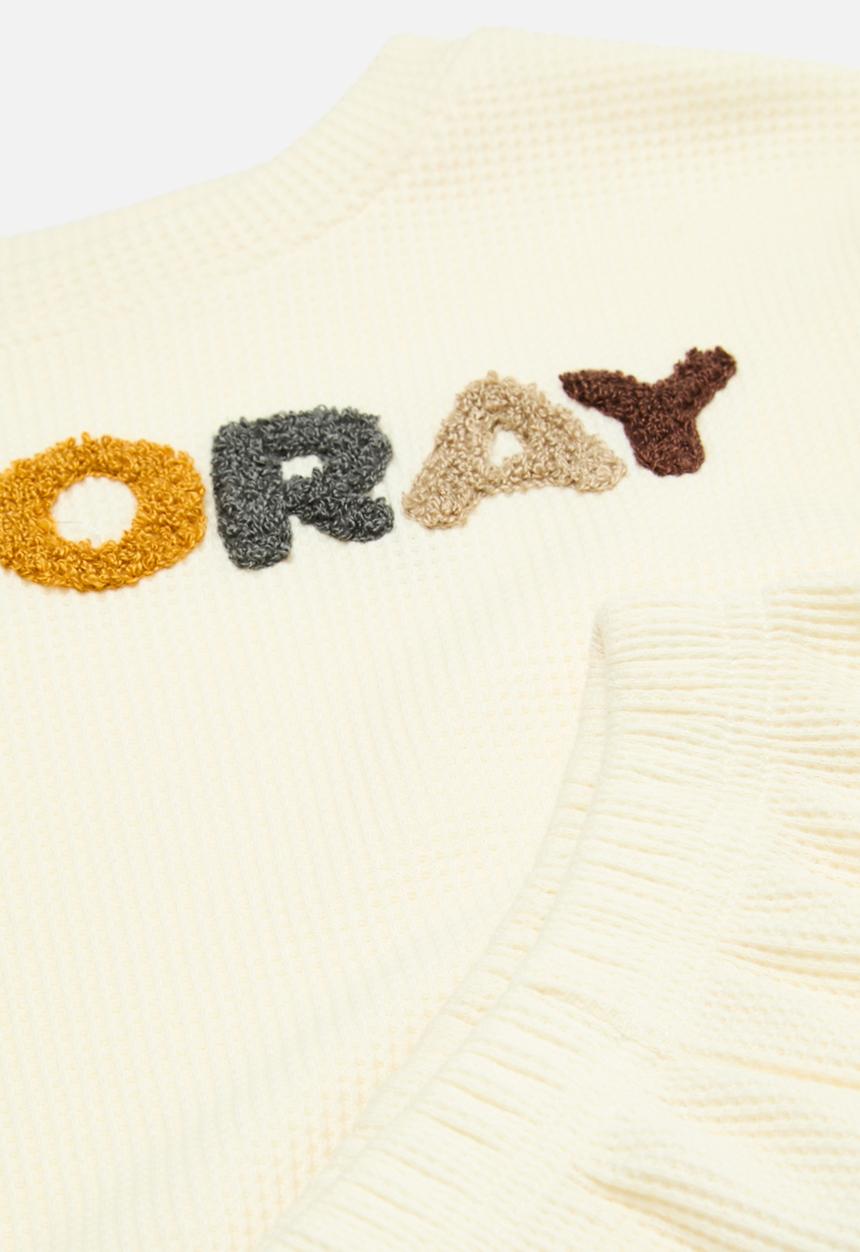Pop Candy - Waffle knit top & bottom set - beige
