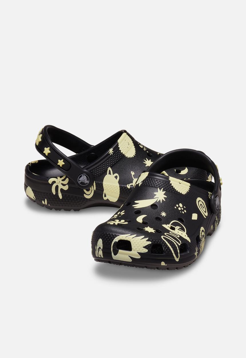 Crocs - Classic Glow-In-the-Dark Space Clog K - Black