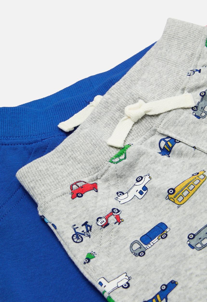 Pop Candy - 2 pack short set-blue & grey