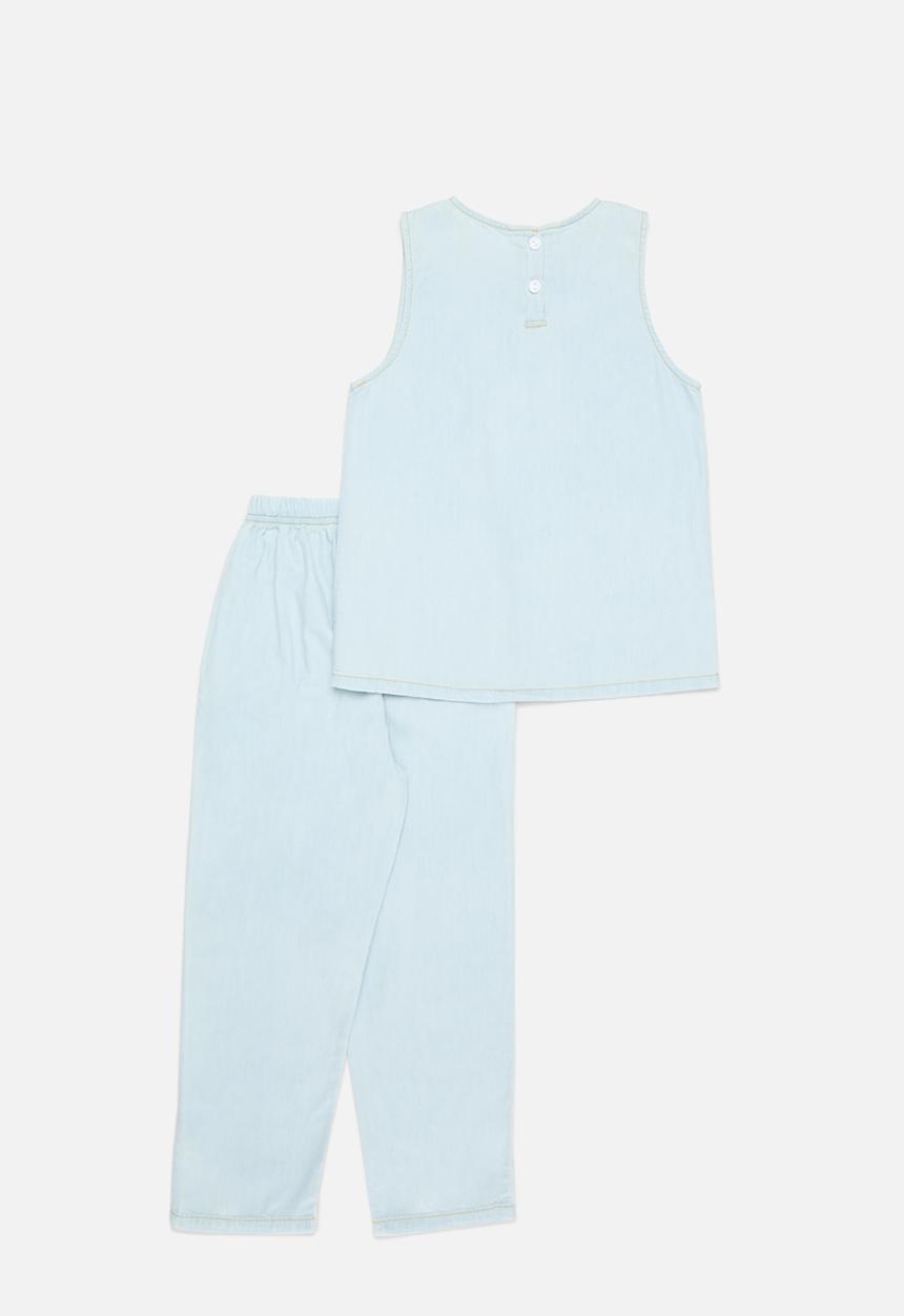 Pop Candy - Denim top and bottom set-stonewash
