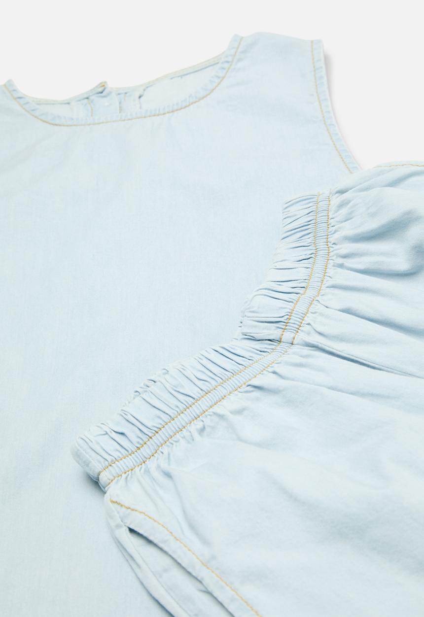 Pop Candy - Denim top and bottom set-stonewash