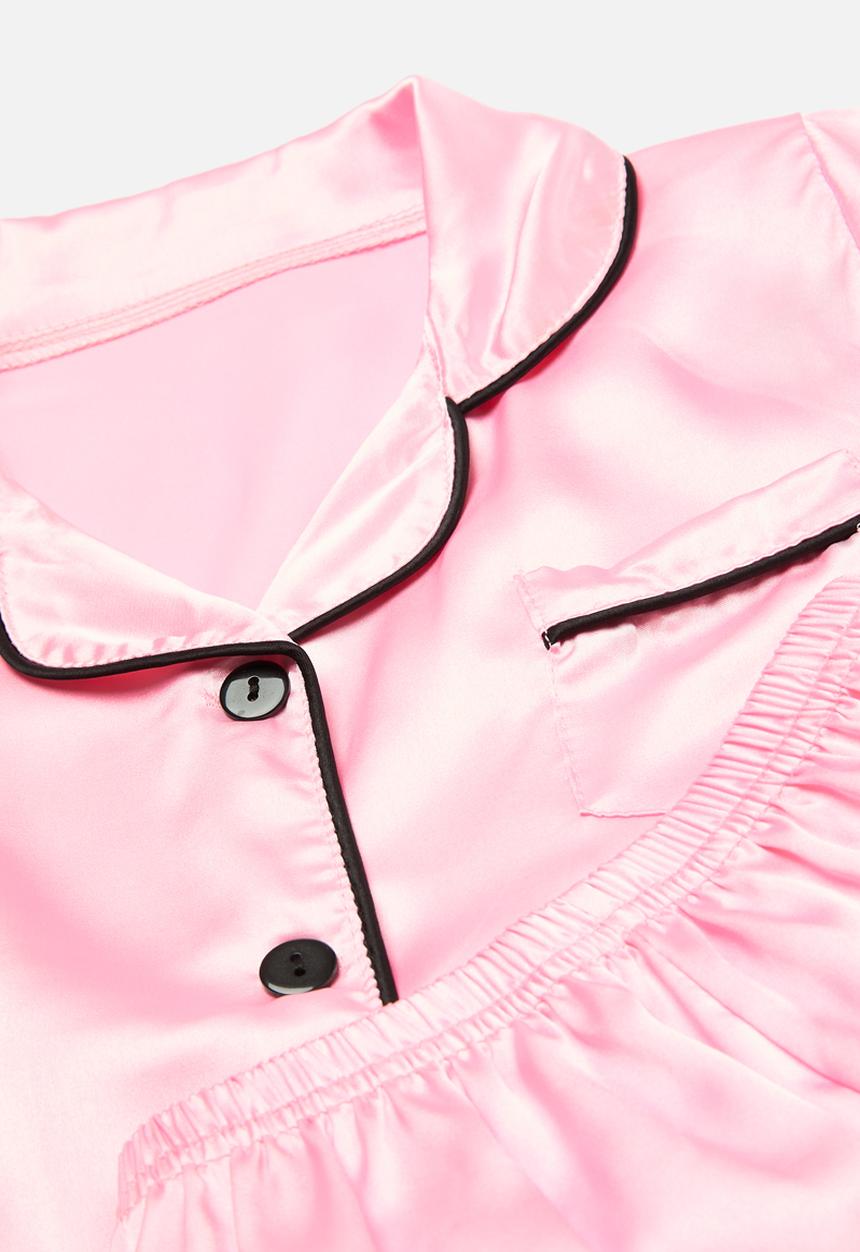 Pop Candy - Contrast pj set-pink & black
