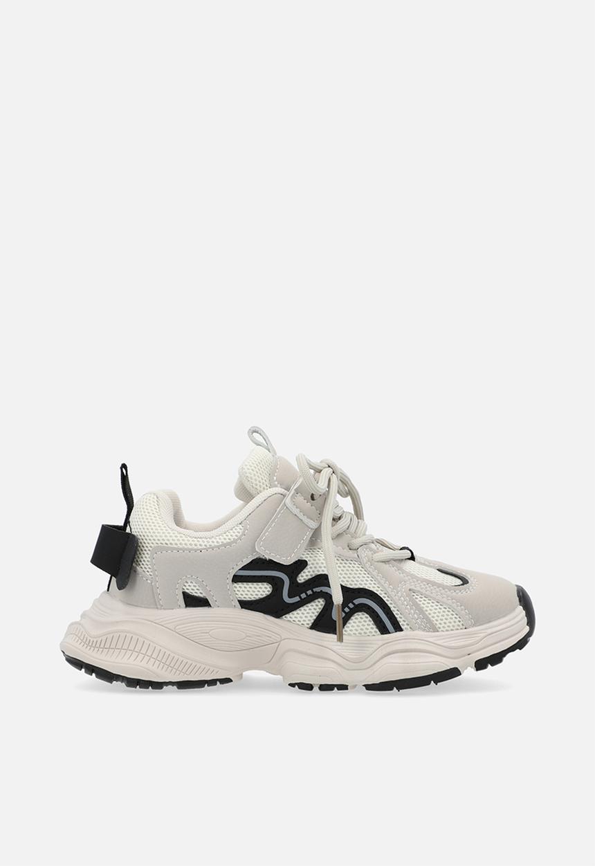 Pop Candy - adjustable & lace up sneakers - white & grey