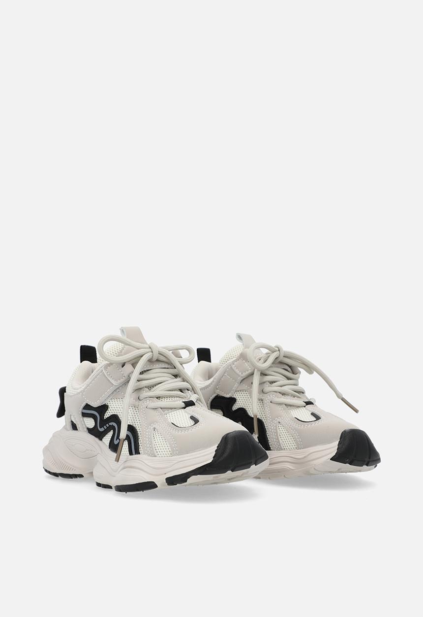 Pop Candy - adjustable & lace up sneakers - white & grey