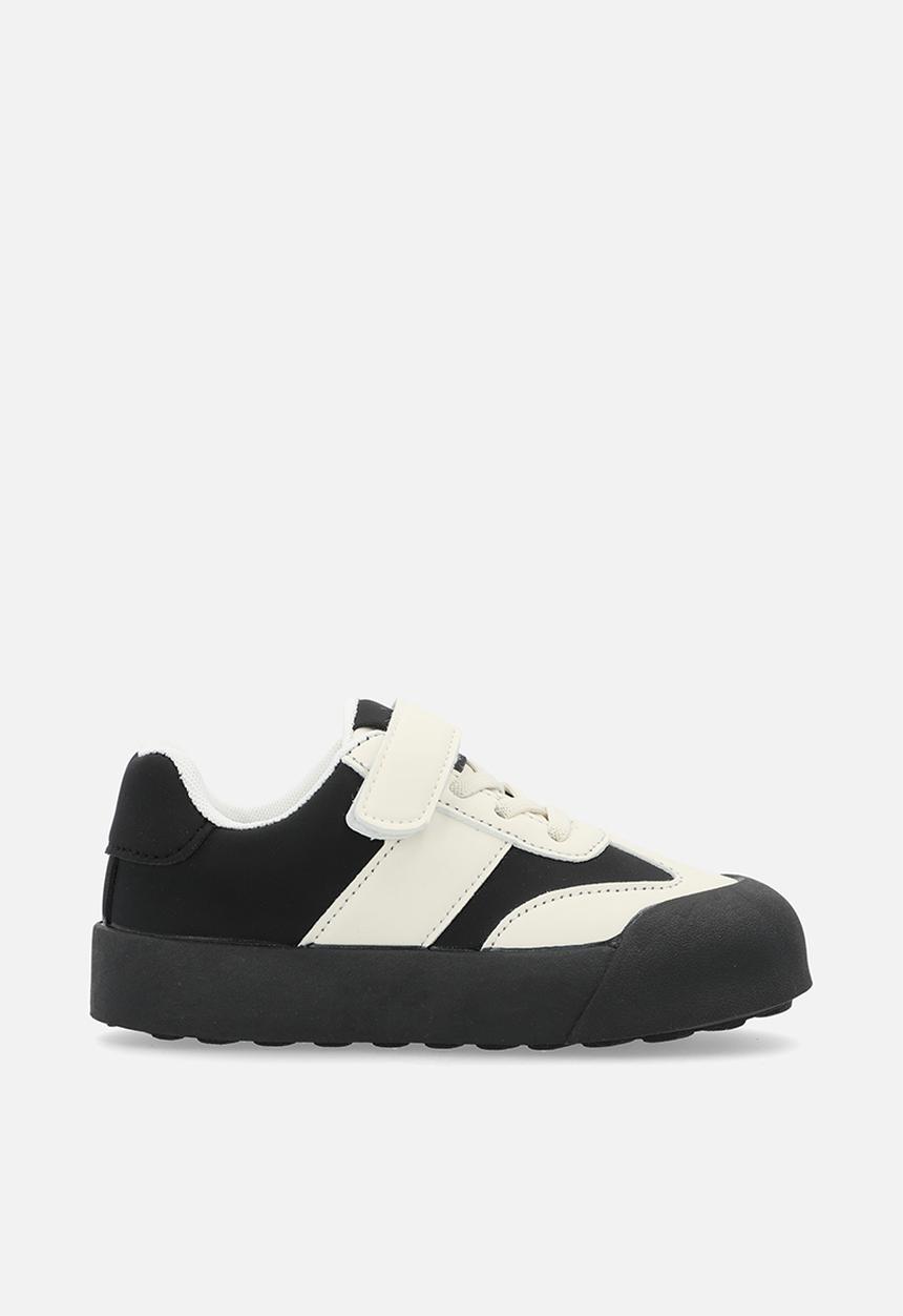 Pop Candy - Lace & velcro strap sneakers - black & white