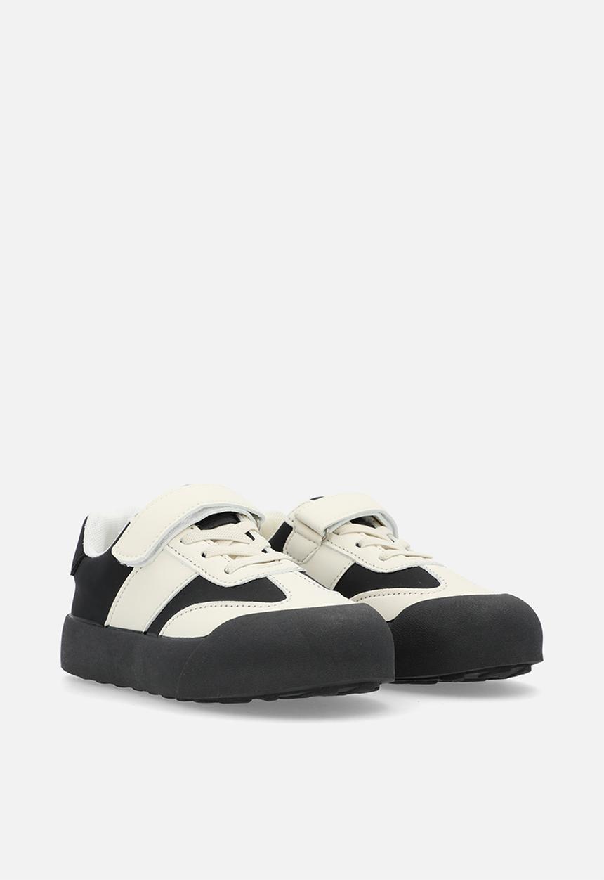 Pop Candy - Lace & velcro strap sneakers - black & white