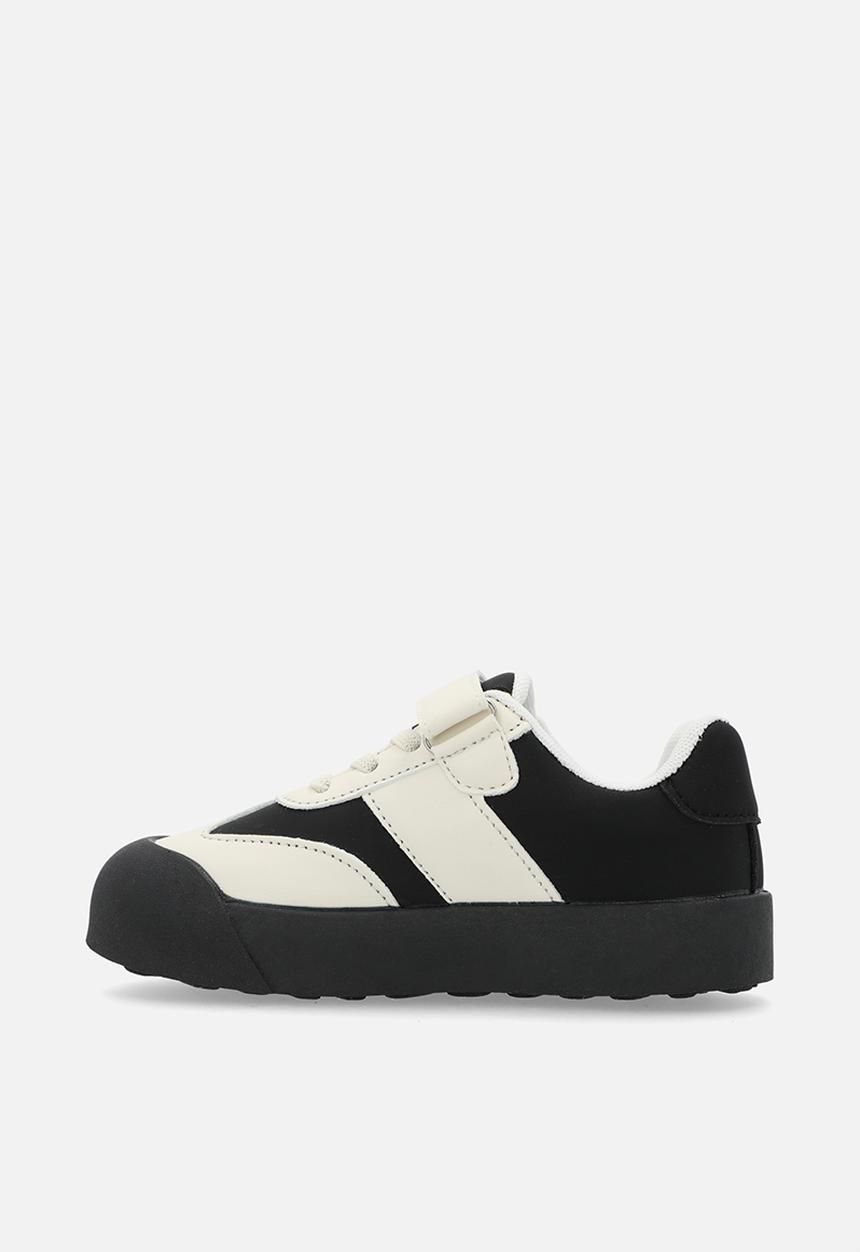 Pop Candy - Lace & velcro strap sneakers - black & white