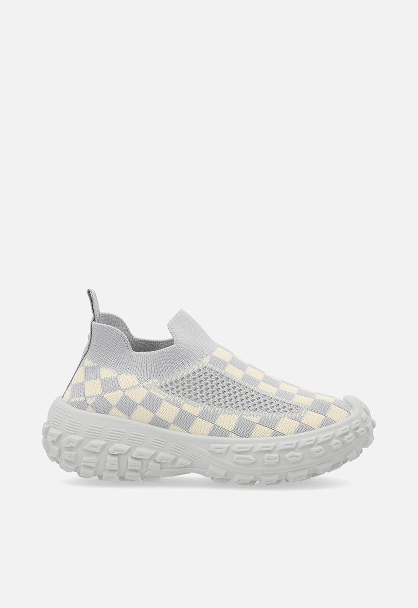 Pop Candy - Checker board slip on sneakers - grey