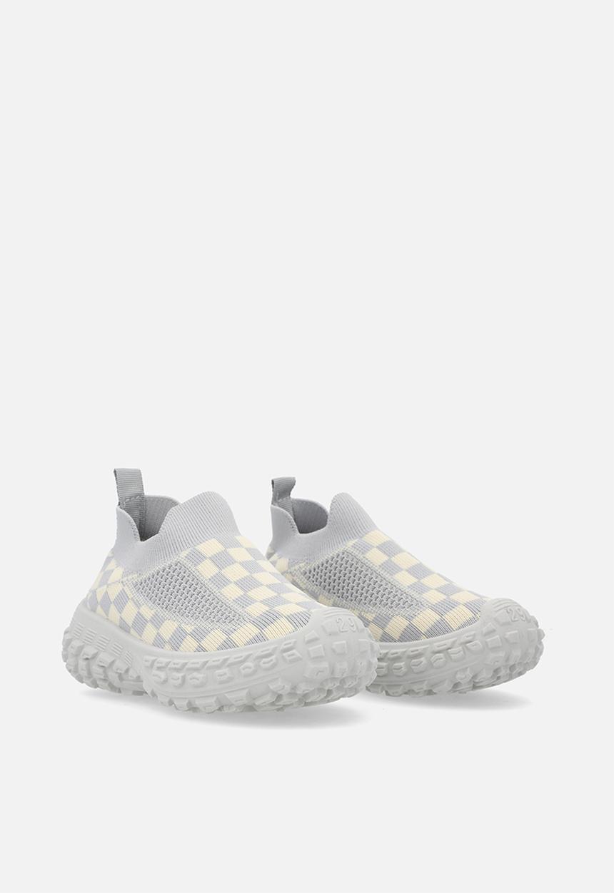 Pop Candy - Checker board slip on sneakers - grey
