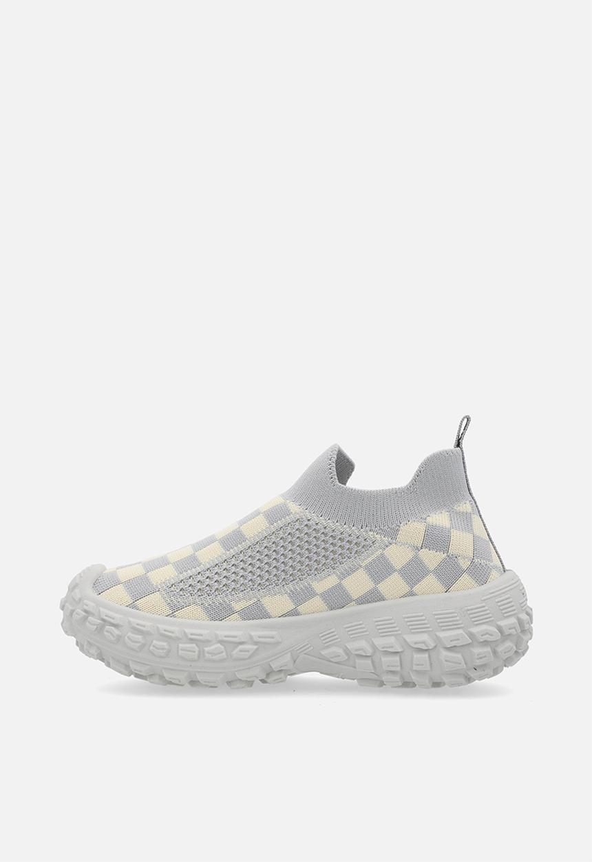 Pop Candy - Checker board slip on sneakers - grey