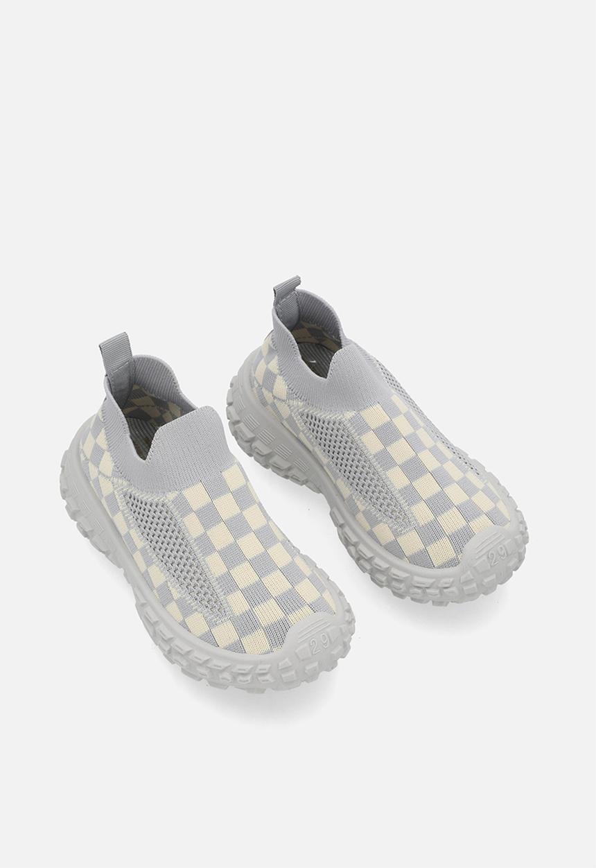 Pop Candy - Checker board slip on sneakers - grey