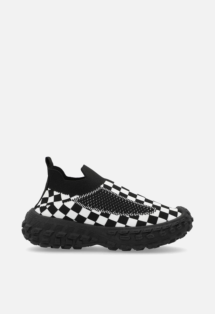 Pop Candy - Checker board slip on sneakers - black