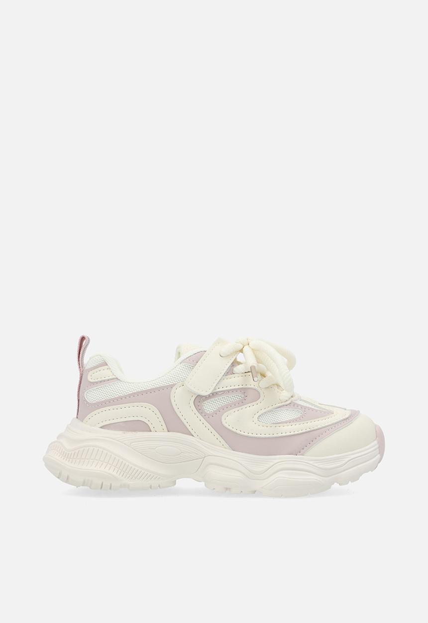 Pop Candy - Lace up sneakers - pink & white