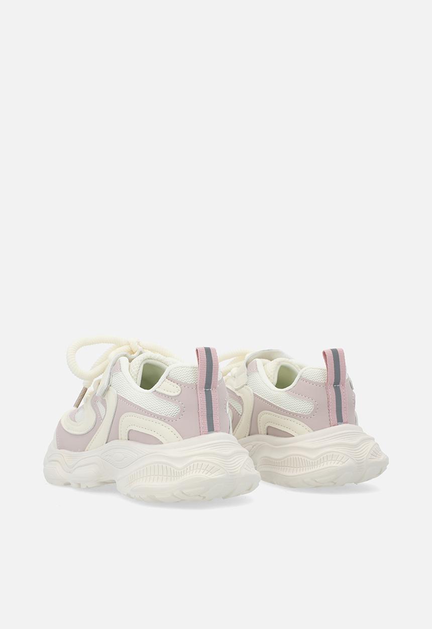 Pop Candy - Lace up sneakers - pink & white
