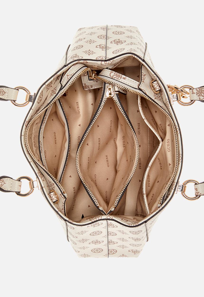 GUESS - Evelune girlfriend satchel - cream logo