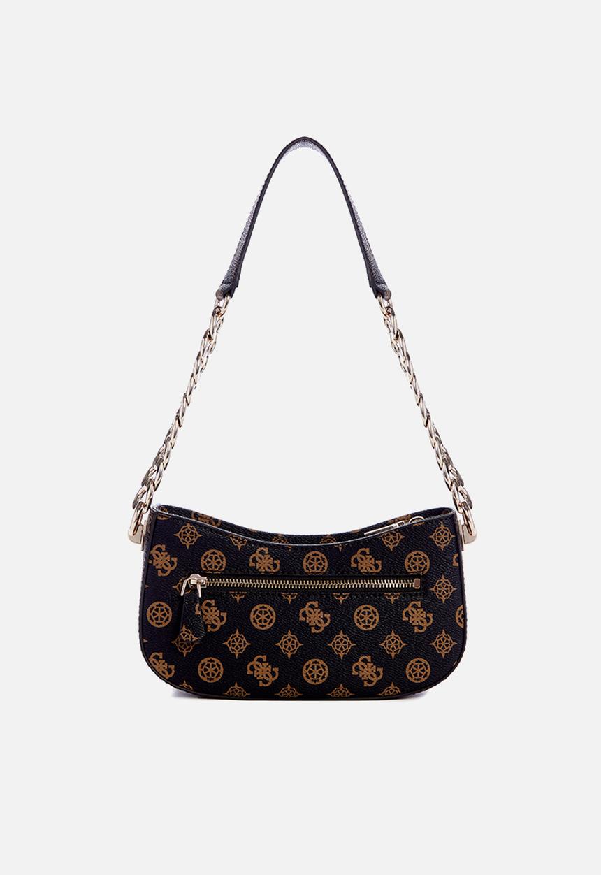 GUESS - Evelune top zip shoulder bag - mocha logo