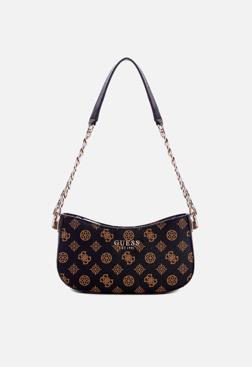 GUESS - Evelune top zip shoulder bag - mocha logo