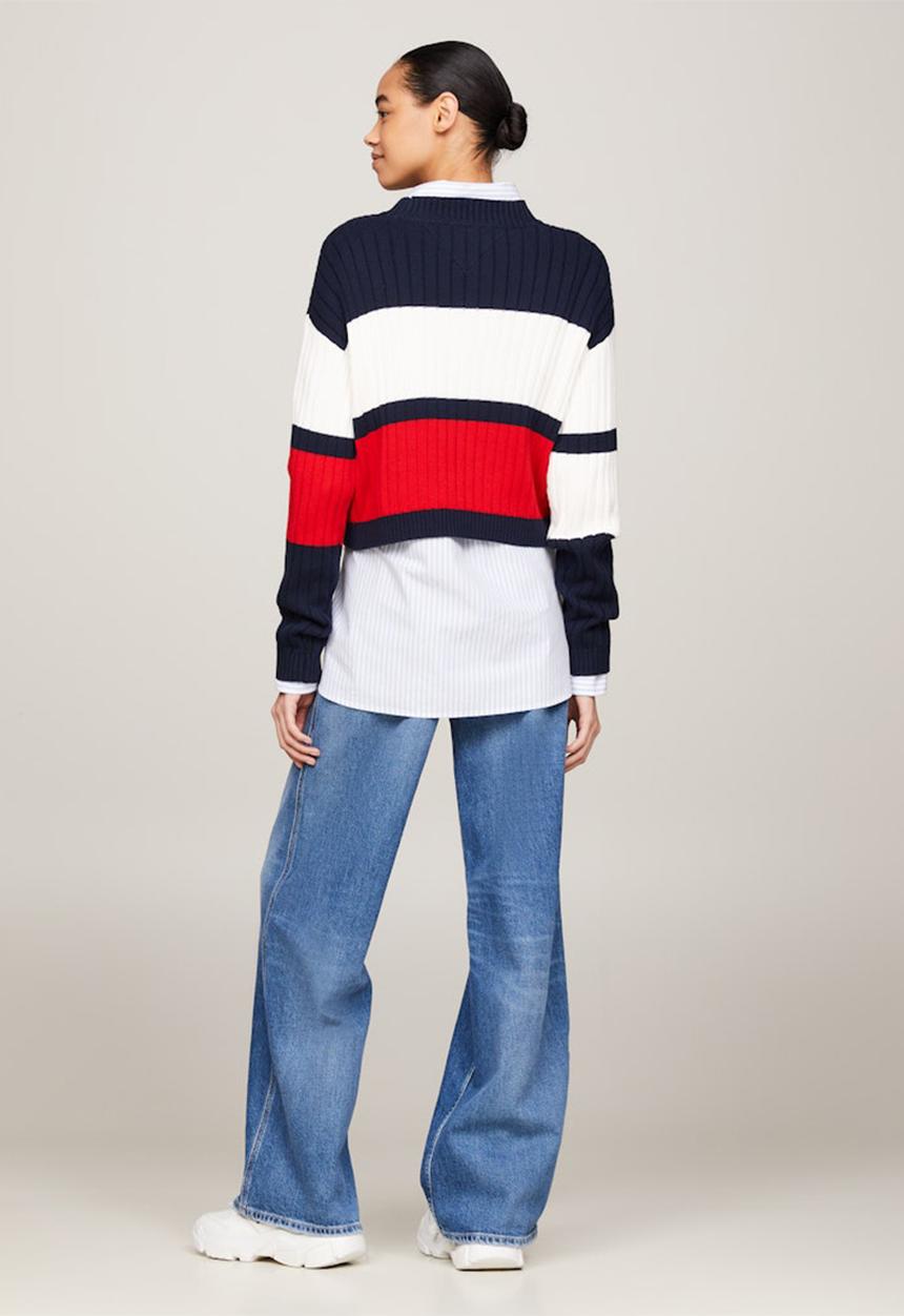 Tommy Hilfiger - TJW Colourblock Badge Sweate - ancient white/multi