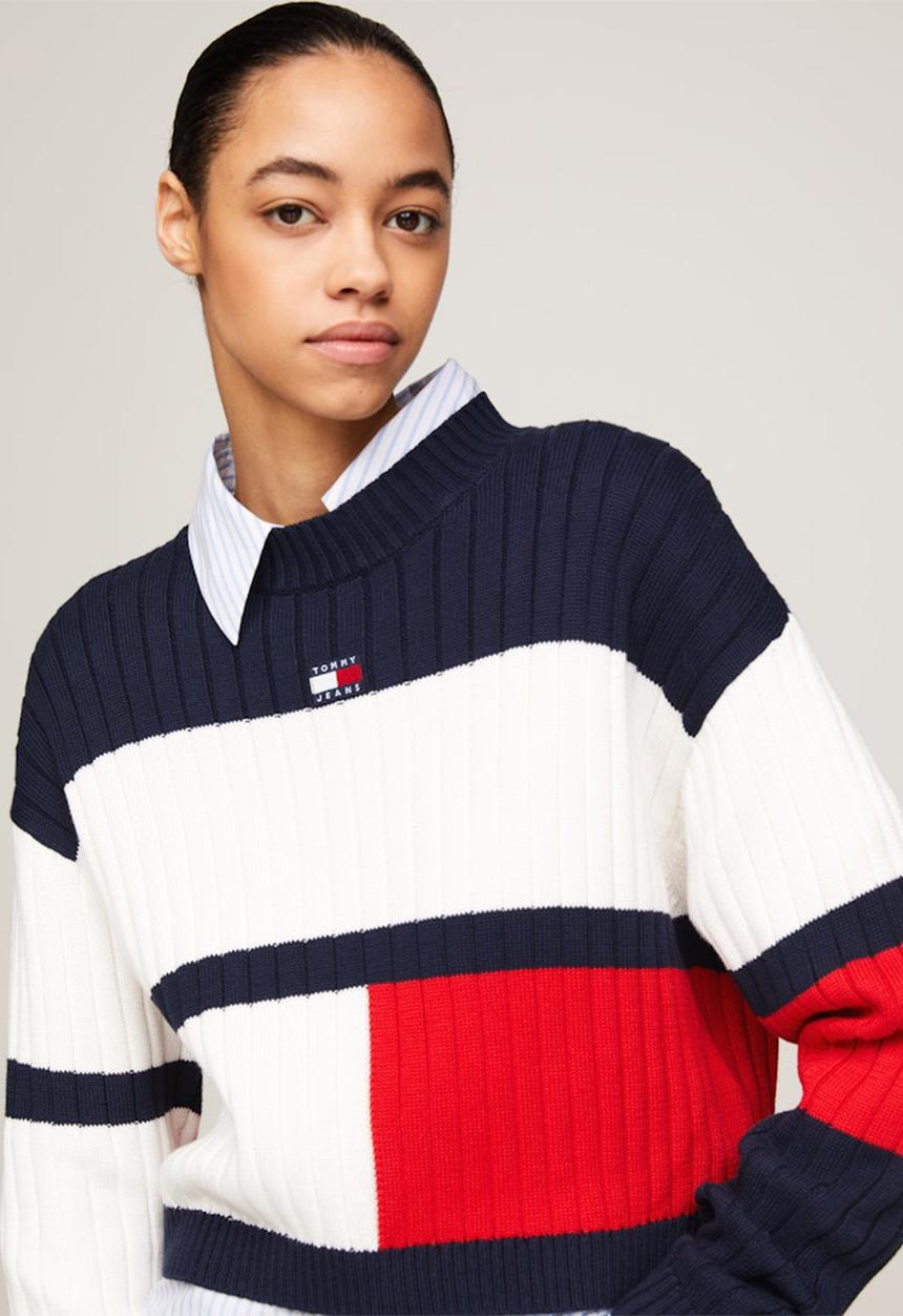 Tommy Hilfiger - TJW Colourblock Badge Sweate - ancient white/multi