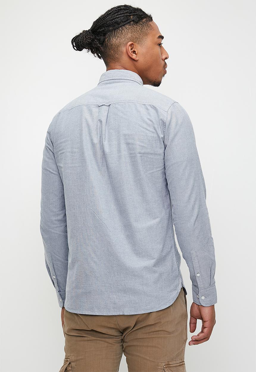 Superdry. - Organic Cotton Long Sleeve Oxford Shirt - NAVY