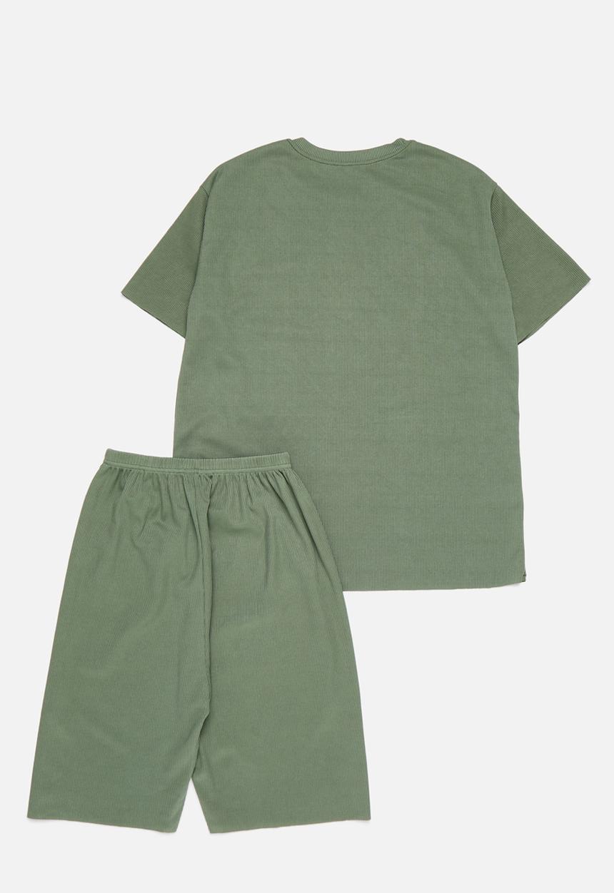 Pop Candy - Smiley print pj set - green