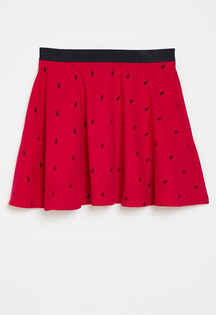 POLO - Girls londiwe monogram skirt - red