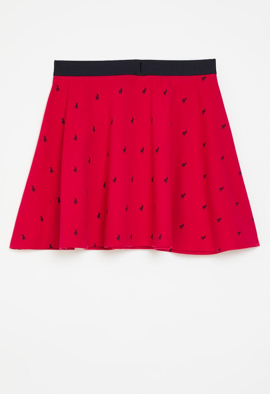 POLO - Girls londiwe monogram skirt - red