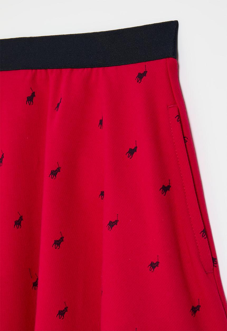 POLO - Girls londiwe monogram skirt - red