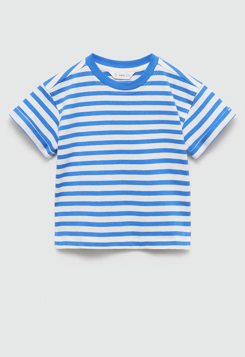 MANGO - T-shirt linesb - bright blue