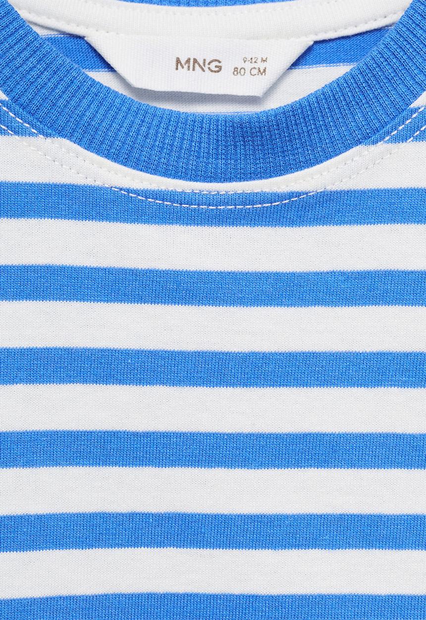 MANGO - T-shirt linesb - bright blue